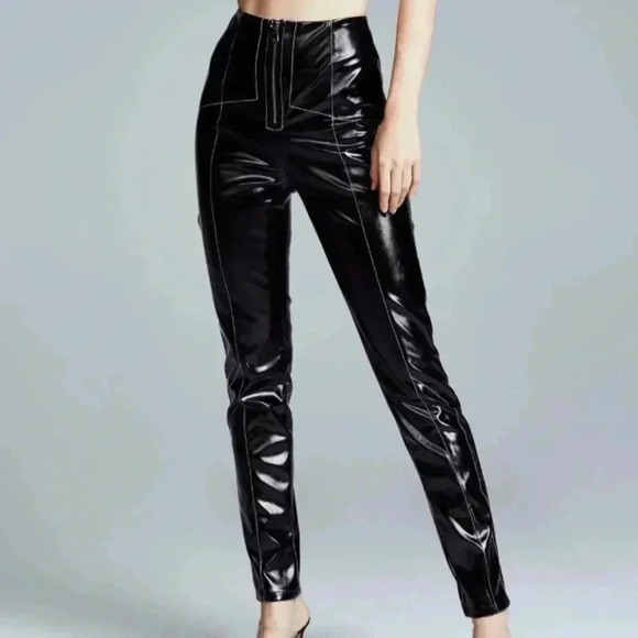 I.AM.GIA. Winona 2.0 Pants Jet  Black Faux Leather Motocross Bikercore Size S - Picture 2 of 7
